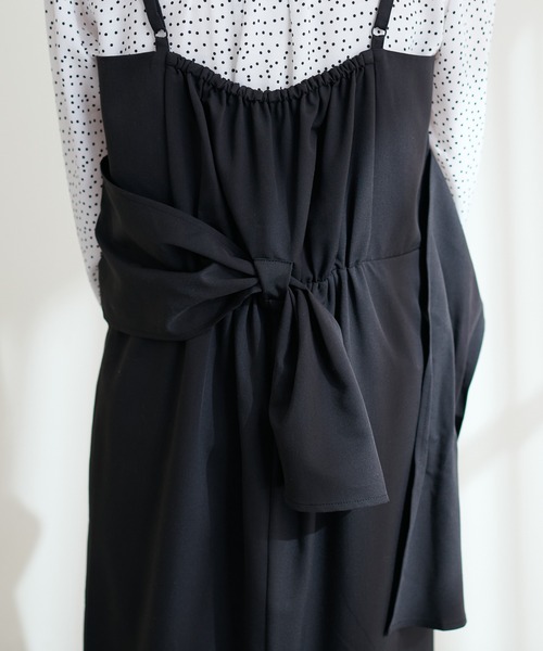 natural couture（ナチュラルクチュール）の「変形バックリボンナローキャミワンピース（ワンピース・レディース・ブラック/カーキ/モカ・FREE）」の22枚目の写真