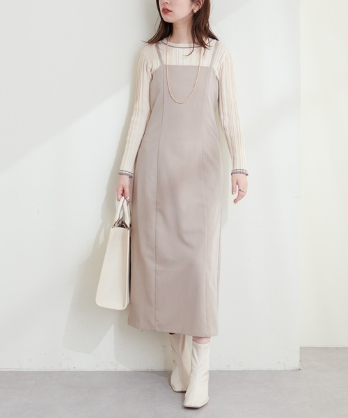 natural couture（ナチュラルクチュール）の「変形バックリボンナローキャミワンピース（ワンピース・レディース・ブラック/カーキ/モカ・FREE）」の15枚目の写真