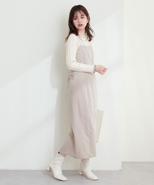 natural couture（ナチュラルクチュール）の「変形バックリボンナローキャミワンピース（ワンピース・レディース・ブラック/カーキ/モカ・FREE）」の13枚目の写真