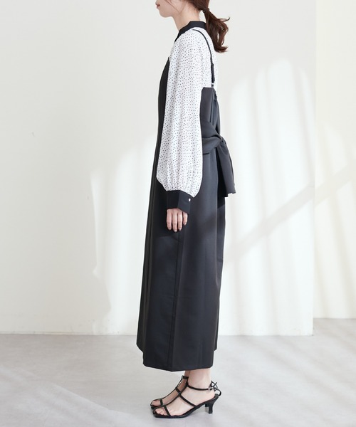 natural couture（ナチュラルクチュール）の「変形バックリボンナローキャミワンピース（ワンピース・レディース・ブラック/カーキ/モカ・FREE）」の16枚目の写真
