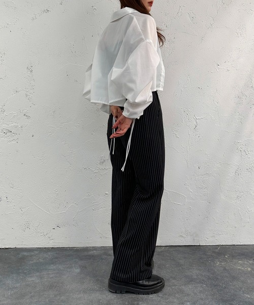 apres jour mignon(アプレジュールミニョン)の「ドロストショートシャツ【ZOZOTOWN限定アイテム】(シャツ/ブラウス・レディース・ブルー/ブラック/オフホワイト/ピンク/グリーン/イエロー/ブルー系その他・X-LARGE/フリー)」の13枚目の写真