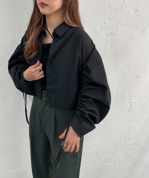 apres jour mignon(アプレジュールミニョン)の「ドロストショートシャツ【ZOZOTOWN限定アイテム】(シャツ/ブラウス・レディース・ブルー/ブラック/オフホワイト/ピンク/グリーン/イエロー/ブルー系その他・X-LARGE/フリー)」の15枚目の写真