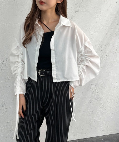 apres jour mignon(アプレジュールミニョン)の「ドロストショートシャツ【ZOZOTOWN限定アイテム】(シャツ/ブラウス・レディース・ブルー/ブラック/オフホワイト/ピンク/グリーン/イエロー/ブルー系その他・X-LARGE/フリー)」の20枚目の写真