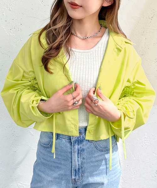 apres jour mignon(アプレジュールミニョン)の「ドロストショートシャツ【ZOZOTOWN限定アイテム】(シャツ/ブラウス・レディース・ブルー/ブラック/オフホワイト/ピンク/グリーン/イエロー/ブルー系その他・X-LARGE/フリー)」の21枚目の写真