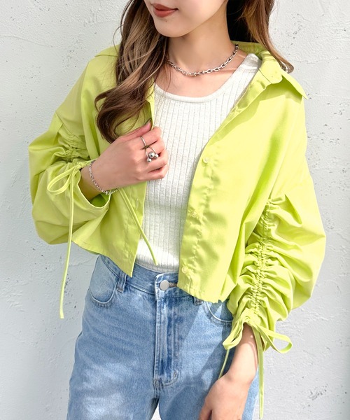 apres jour mignon(アプレジュールミニョン)の「ドロストショートシャツ【ZOZOTOWN限定アイテム】(シャツ/ブラウス・レディース・ブルー/ブラック/オフホワイト/ピンク/グリーン/イエロー/ブルー系その他・X-LARGE/フリー)」の22枚目の写真