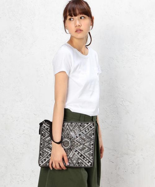 green label relaxing（グリーンレーベルリラクシング）の「FASHION FOLIO ビーズクラッチバッグ gof105（クラッチバッグ・レディース・ホワイト/ブラック・フリー）」の10枚目の写真