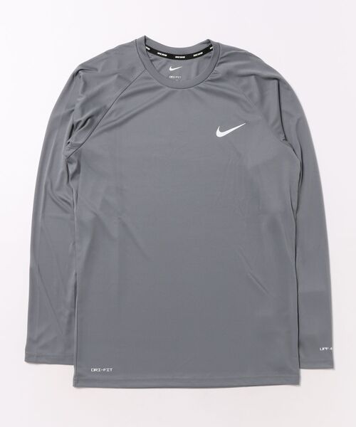NIKE(ナイキ)の「NIKE/ナイキ エッセンシャル 水着/ユーティリティ/水陸両用 長袖ラッシュガード UVケア NESSA587(ラッシュガード・メンズ・ホワイト×ブラック/ブラック×ブラック/グレー×ホワイト/グリーン系その他/ネイビー/ダークオリーブ/グレー・L/M/S/XL/2XL)」の3枚目の写真