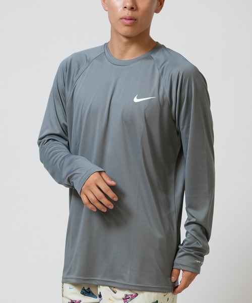 NIKE/ナイキ 水着 ラッシュガード 長袖 Tシャツ ロンT UVカット 吸汗速