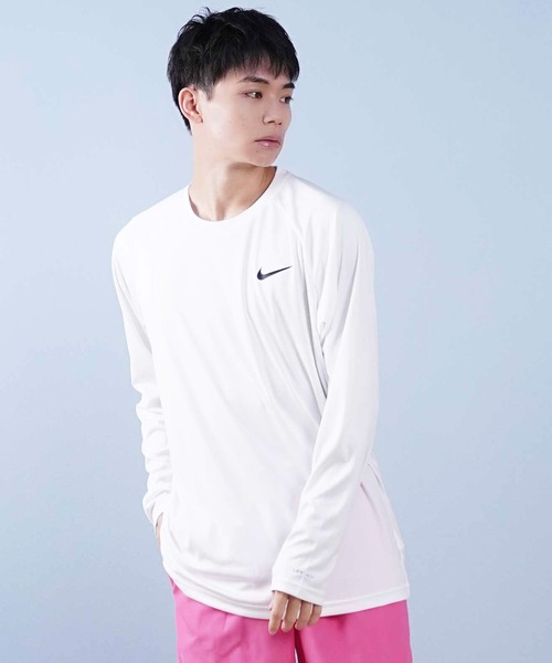 NIKE(ナイキ)の「NIKE/ナイキ エッセンシャル 水着/ユーティリティ/水陸両用 長袖ラッシュガード UVケア NESSA587(ラッシュガード・メンズ・ホワイト×ブラック/ブラック×ブラック/グレー×ホワイト/グリーン系その他/ネイビー/ダークオリーブ/グレー・L/M/S/XL/2XL)」の15枚目の写真