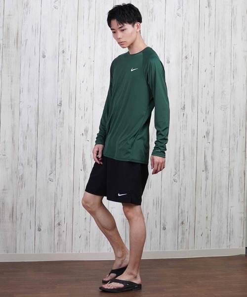 NIKE(ナイキ)の「NIKE/ナイキ エッセンシャル 水着/ユーティリティ/水陸両用 長袖ラッシュガード UVケア NESSA587(ラッシュガード・メンズ・ホワイト×ブラック/ブラック×ブラック/グレー×ホワイト/グリーン系その他/ネイビー/ダークオリーブ/グレー・L/M/S/XL/2XL)」の13枚目の写真