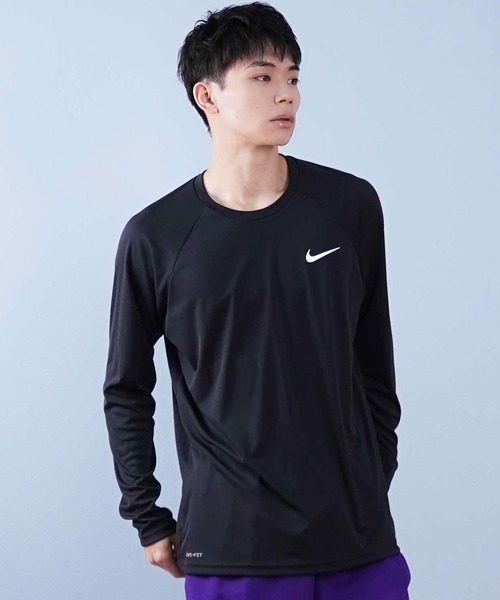 NIKE(ナイキ)の「NIKE/ナイキ エッセンシャル 水着/ユーティリティ/水陸両用 長袖ラッシュガード UVケア NESSA587(ラッシュガード・メンズ・ホワイト×ブラック/ブラック×ブラック/グレー×ホワイト/グリーン系その他/ネイビー/ダークオリーブ/グレー・L/M/S/XL/2XL)」の21枚目の写真