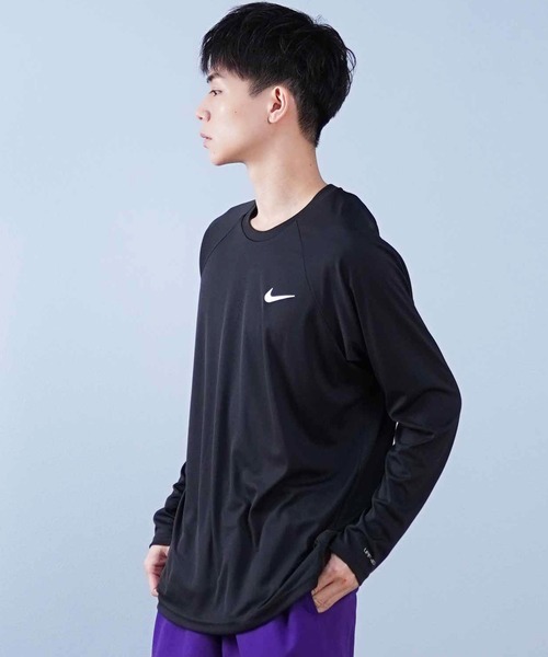 NIKE(ナイキ)の「NIKE/ナイキ エッセンシャル 水着/ユーティリティ/水陸両用 長袖ラッシュガード UVケア NESSA587(ラッシュガード・メンズ・ホワイト×ブラック/ブラック×ブラック/グレー×ホワイト/グリーン系その他/ネイビー/ダークオリーブ/グレー・L/M/S/XL/2XL)」の22枚目の写真