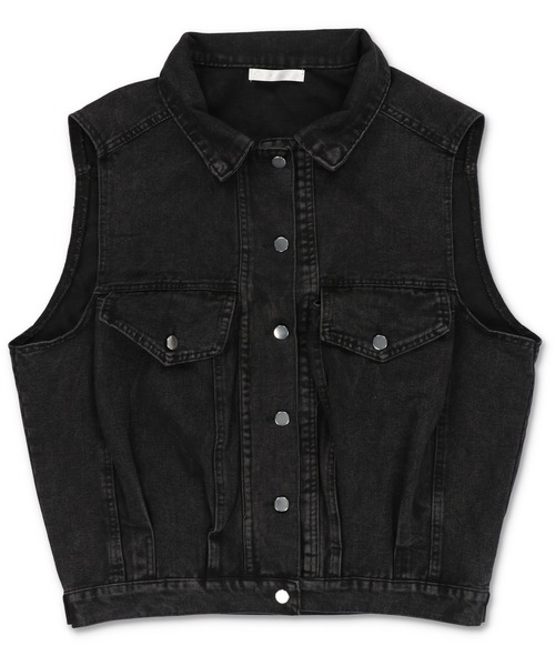 SPINNS（スピンズ）の「2ポケット デニムベスト（ベスト・レディース・ブルー/ブラック・ONESIZE）」の10枚目の写真
