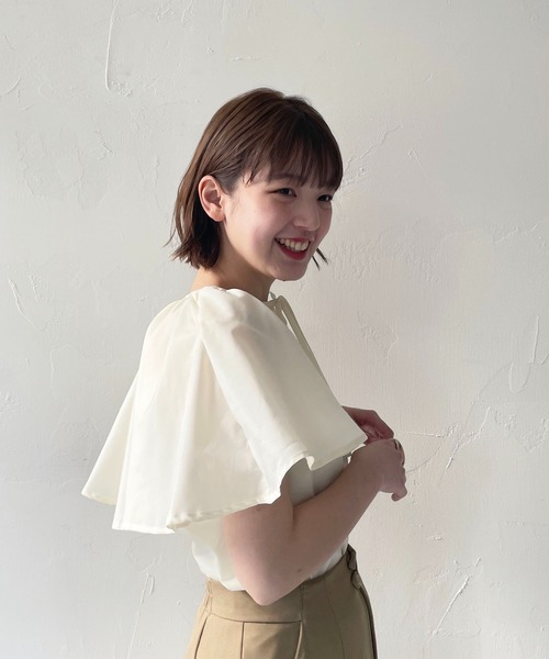 CLEIO（クレイオ）の「【CLEIO】ケープブラウス（シャツ/ブラウス・レディース・サックスブルー/ライトベージュ/オフホワイト・FREE）」の8枚目の写真