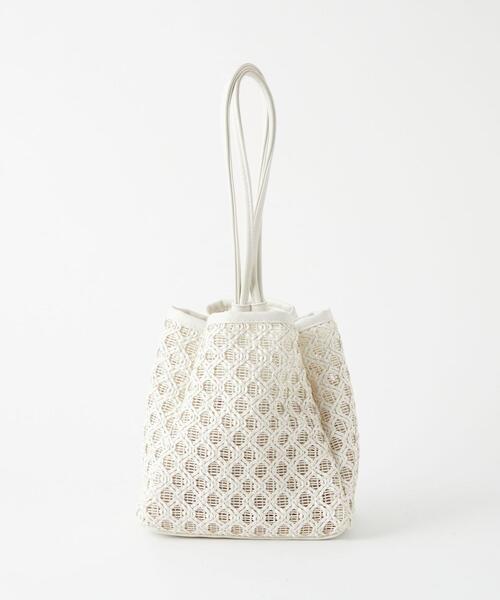 green label relaxing(グリーンレーベルリラクシング)の「メッシュ ミニ ボックス 2WAY バッグ(ハンドバッグ・レディース・ブラウン/ホワイト/イエロー・FREE)」の4枚目の写真