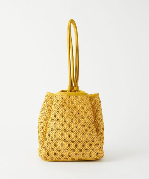 green label relaxing(グリーンレーベルリラクシング)の「メッシュ ミニ ボックス 2WAY バッグ(ハンドバッグ・レディース・ブラウン/ホワイト/イエロー・FREE)」の5枚目の写真