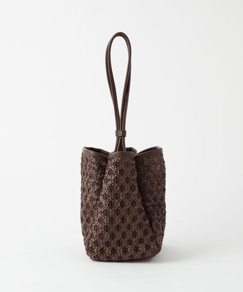 green label relaxing(グリーンレーベルリラクシング)の「メッシュ ミニ ボックス 2WAY バッグ(ハンドバッグ・レディース・ブラウン/ホワイト/イエロー・FREE)」の6枚目の写真