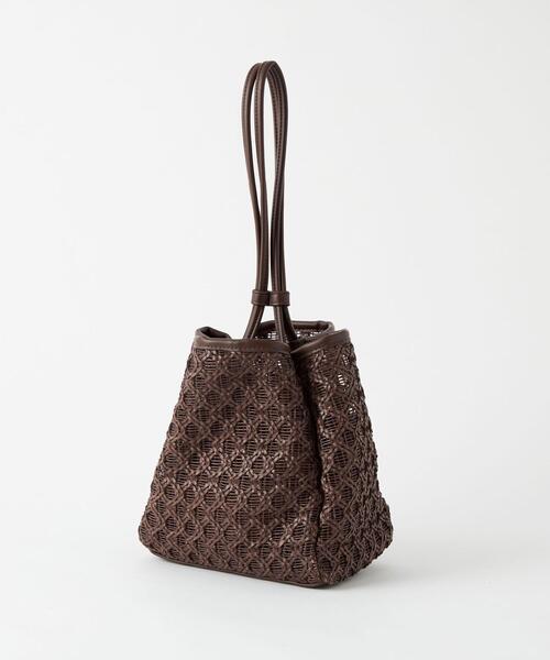 green label relaxing(グリーンレーベルリラクシング)の「メッシュ ミニ ボックス 2WAY バッグ(ハンドバッグ・レディース・ブラウン/ホワイト/イエロー・FREE)」の8枚目の写真