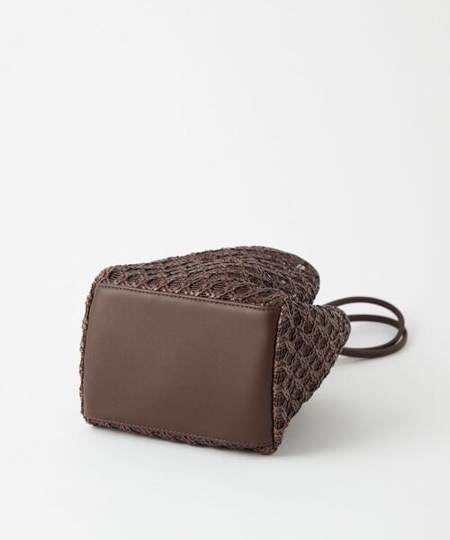 green label relaxing(グリーンレーベルリラクシング)の「メッシュ ミニ ボックス 2WAY バッグ(ハンドバッグ・レディース・ブラウン/ホワイト/イエロー・FREE)」の10枚目の写真