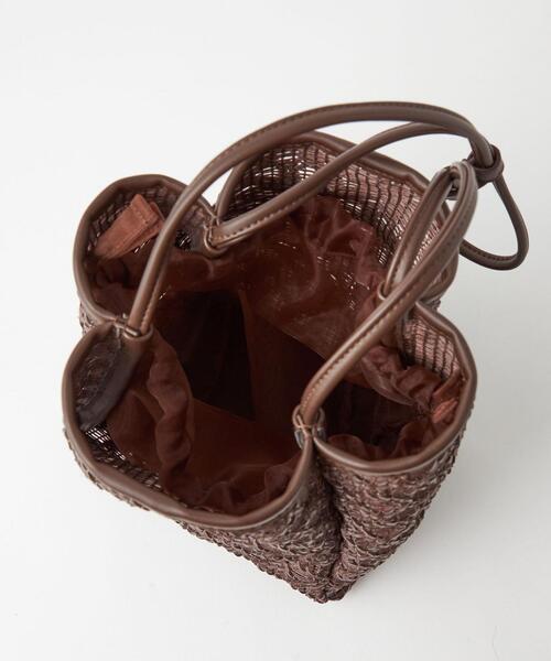 green label relaxing(グリーンレーベルリラクシング)の「メッシュ ミニ ボックス 2WAY バッグ(ハンドバッグ・レディース・ブラウン/ホワイト/イエロー・FREE)」の11枚目の写真