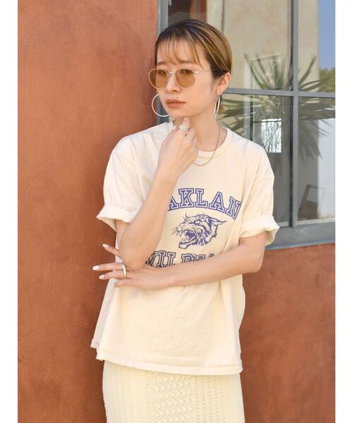 MIXTA（ミクスタ）の「Mixta別注 WILD KATS Tee（Tシャツ/カットソー・レディース・チャコールグレー/アイボリー/オレンジ・FREE）」の13枚目の写真