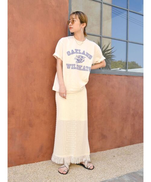 MIXTA（ミクスタ）の「Mixta別注 WILD KATS Tee（Tシャツ/カットソー・レディース・チャコールグレー/アイボリー/オレンジ・FREE）」の21枚目の写真