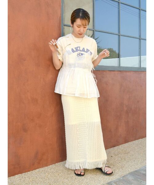 MIXTA（ミクスタ）の「Mixta別注 WILD KATS Tee（Tシャツ/カットソー・レディース・チャコールグレー/アイボリー/オレンジ・FREE）」の5枚目の写真