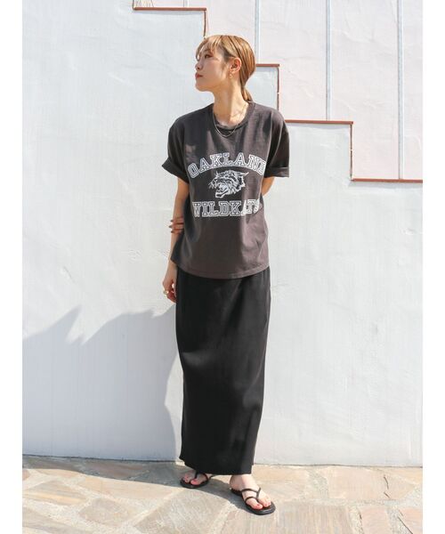 MIXTA（ミクスタ）の「Mixta別注 WILD KATS Tee（Tシャツ/カットソー・レディース・チャコールグレー/アイボリー/オレンジ・FREE）」の19枚目の写真