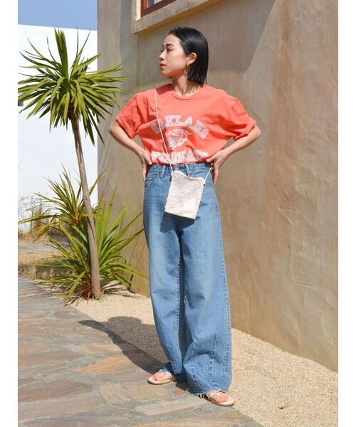 MIXTA（ミクスタ）の「Mixta別注 WILD KATS Tee（Tシャツ/カットソー・レディース・チャコールグレー/アイボリー/オレンジ・FREE）」の12枚目の写真