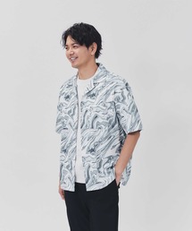 PLUS ONE(プラスワン)【メンズ】総柄プリント半袖シャツ