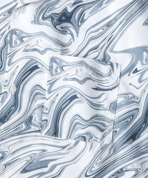 PLUS ONE（プラスワン）の「【PLUS ONE】総柄プリント半袖シャツ（シャツ/ブラウス・メンズ・パープル/グレー×ホワイト/グリーン・L/M/XL）」の6枚目の写真