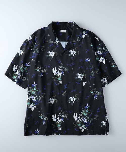 PLUS ONE（プラスワン）の「【PLUS ONE】総柄プリント半袖シャツ（シャツ/ブラウス・メンズ・パープル/グレー×ホワイト/グリーン・L/M/XL）」の14枚目の写真