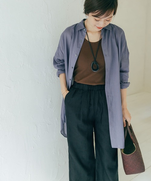 URBAN RESEARCH DOORS - 春夏新作 アーバンリサーチDOORS 新品 ラミーコットンビッグシャツ＊ブルー URBAN RESEARCH DOORS（アーバンリサーチドアーズ）の「ラミー