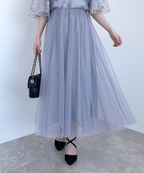 新品 mysty woman ミスティウーマン チュールスカート シアー 透け感 新品 mysty woman ミスティウーマン チュールスカート シアー