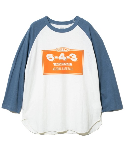 AOZORA（アオゾラ）の「AOZORA/アオゾラ　天竺ラグラン7分袖（Tシャツ/カットソー・メンズ・レッド/ブルー・X-LARGE/LARGE/MEDIUM）」の2枚目の写真