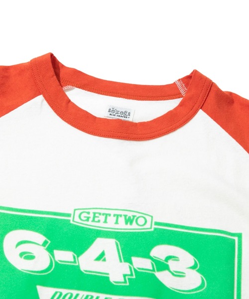 AOZORA（アオゾラ）の「AOZORA/アオゾラ　天竺ラグラン7分袖（Tシャツ/カットソー・メンズ・レッド/ブルー・X-LARGE/LARGE/MEDIUM）」の4枚目の写真