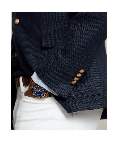 現行　ポロラルフローレン　シルク　リネン　テーラードジャケット　エルボーパッチ USED PoloRalphlauren ポロラルフローレン ヘリンボーンツイード