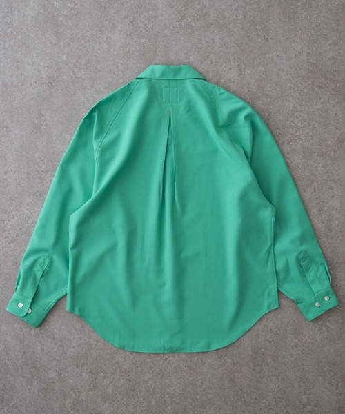 BRICK & SONS（ブリックアンドサンズ）の「リラックスラグランスリーブシャツ＜ネオングリーン＞（シャツ/ブラウス・メンズ・グリーン・XS/S/M/L）」の2枚目の写真