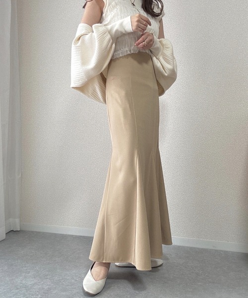 Ada.(エイダ)の「シワになりにくい 美シルエット フレア マーメイドスカート(スカート・レディース・ブラック/ベージュ/アイボリー/ブルー系その他/ライトグリーン・M/L)」の20枚目の写真