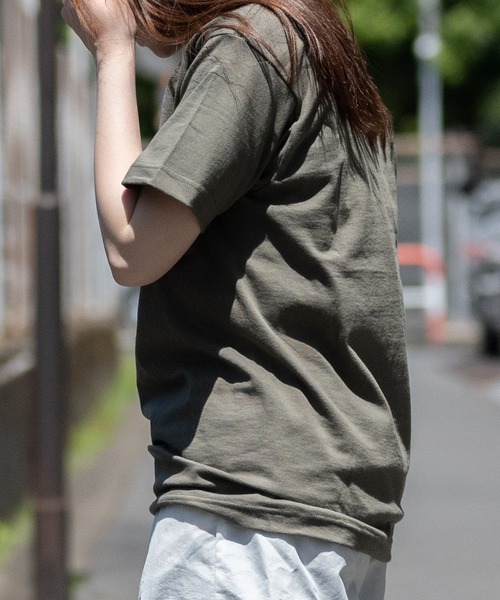 JOHN'S CLOSET(ジョンズクローゼット)の「【22】〔ARMY〕smileプリントTシャツ(Tシャツ/カットソー・メンズ・ヘザーグレー/ホワイト/オリーブ・MEDIUM/X-LARGE/LARGE)」の5枚目の写真