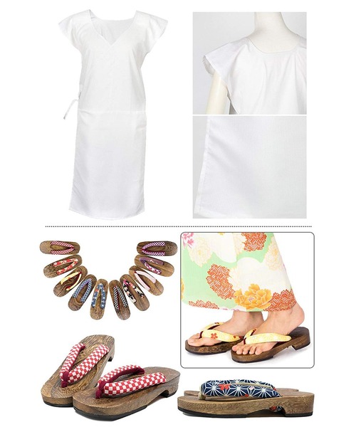 KYOETSU（キョウエツ）の「1人で簡単着付け 浴衣 レディース 6点セット( 浴衣 + 帯 + 下駄 + 肌着 + 腰紐2枚 ) D（浴衣・レディース・ホワイト系その他/パープル系その他/レッド系その他/ブルー系その他/ブルー系その他2/イエロー系その他/イエロー系その他2/ブラック系その他・フリー）」の12枚目の写真