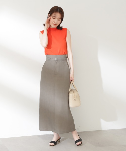 N.(N. Natural Beauty Basic)(エヌエヌナチュラルビューティーベーシック)の「【S Size Line】◆ベルト付タイトロングスカート(スカート・レディース・杢グレー/ブラウン/ダークグリーン・SMALL/MEDIUM)」の11枚目の写真