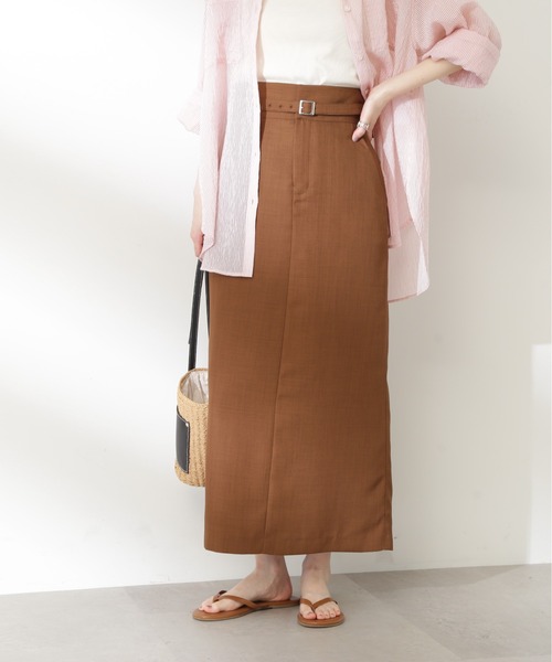 N.(N. Natural Beauty Basic)(エヌエヌナチュラルビューティーベーシック)の「【S Size Line】◆ベルト付タイトロングスカート(スカート・レディース・杢グレー/ブラウン/ダークグリーン・SMALL/MEDIUM)」の15枚目の写真