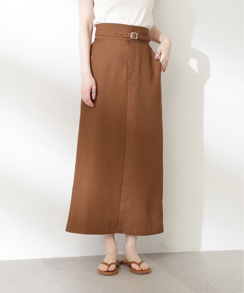 N.(N. Natural Beauty Basic)(エヌエヌナチュラルビューティーベーシック)の「【S Size Line】◆ベルト付タイトロングスカート(スカート・レディース・杢グレー/ブラウン/ダークグリーン・SMALL/MEDIUM)」の18枚目の写真