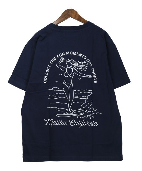LUXSTYLE(ラグスタイル)の「サーフガールプリントTシャツ(Tシャツ/カットソー・メンズ・ホワイト/ブラック・46/44)」の9枚目の写真
