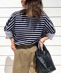 Q | ボーダーオーバーT(Tシャツ/カットソー)