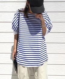 Q | ボーダーオーバーT(Tシャツ/カットソー)