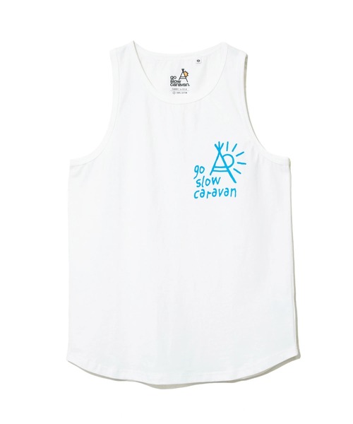 go slow caravan（ゴースローキャラバン）の「USA/C ラウンドタンクトップ（タンクトップ・メンズ・ブルーグリーン/ブラック/イエロー/ホワイト・MEDIUM/LARGE）」の2枚目の写真