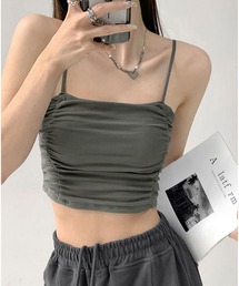 NinaetLina | クロップドギャザーキャミソールカップ付(キャミソール)