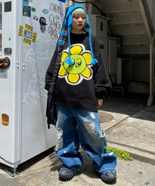 Candy Stripper（キャンディストリッパー）の「SUNNY DROLL CANDY ニット（ニット/セーター・レディース・ブラック/ピンク/ライム/ブルー・2）」の20枚目の写真